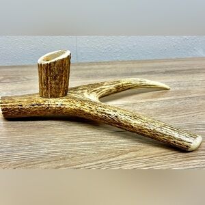 Genuine Elk Antler Decorative Table Top Centerpiece Candle Holder